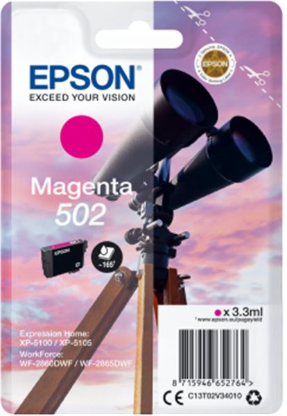 Original Tinte Epson T02V340 / 502, ca. 165 S., magenta