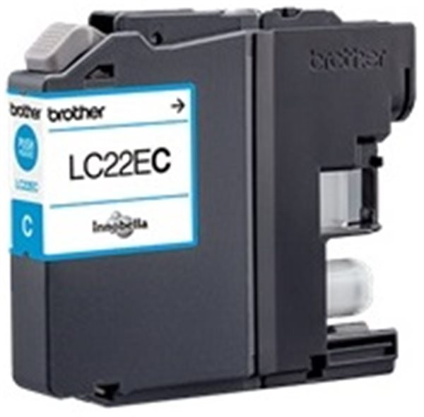 Original Tinte Brother LC-22EC, ca. 1.200 S., cyan 