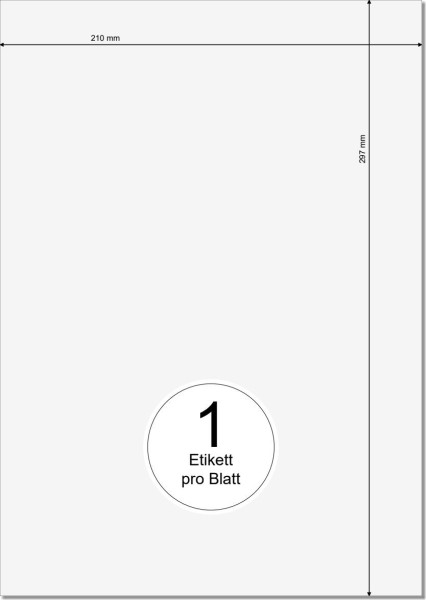 PRINTATION Folien-Etiketten weiß (B210xH297mm=A4) 25xA4 à 1 Eti.  