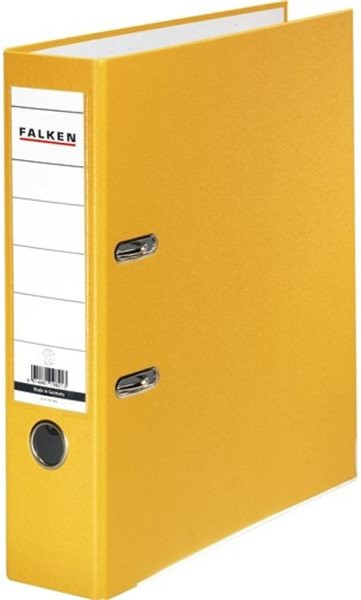 Ordner A4/8cm Plastiküberzug außen gelb Falken PP-Color mit Kantenschutz