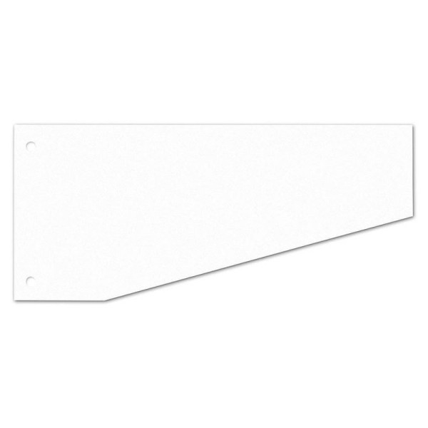 Trennstreifen weiß trapezförmig, 105 x 240mm Karton (RC) gelocht 