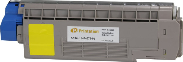 Printation Toner ersetzt Oki 43872305 (zB C5650), ca. 2.000 S., gelb 