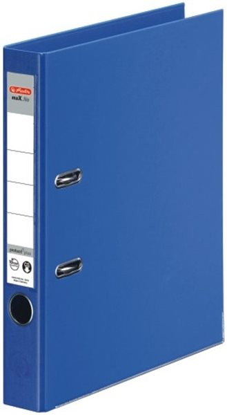 Ordner A4/5cm Plastiküberzug innen und außen blau Herlitz