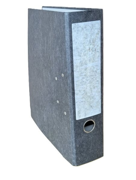 Ordner A4/8cm, Pappe schwarz-wolkenmarmor, gebraucht-guter Zustand 