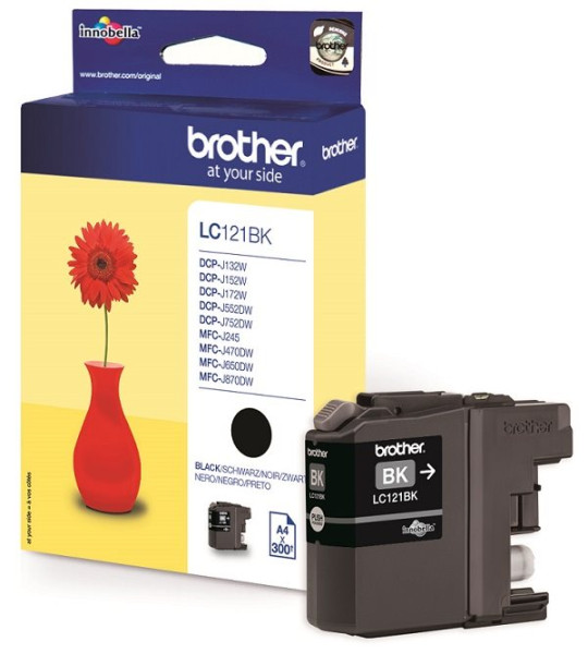 Original Tinte Brother LC-121BK, ca. 300 S., schwarz
