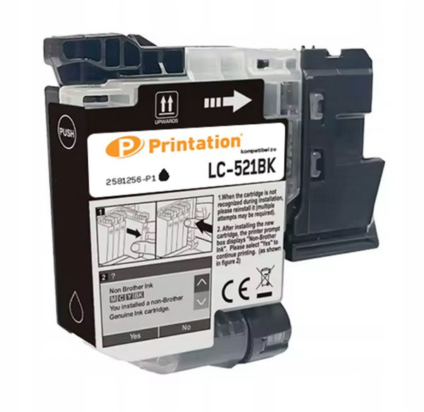 Printation Tinte ersetzt Brother LC-521BK, ca. 500 S., schwarz 