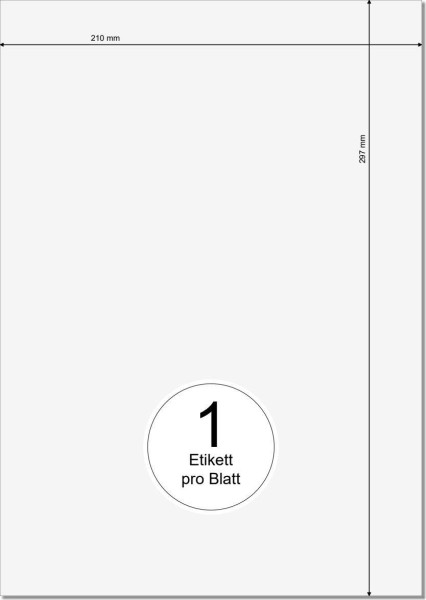PRINTATION Papier-Etiketten (B210xH297mm=A4) 500xA4 à 1 Eti.