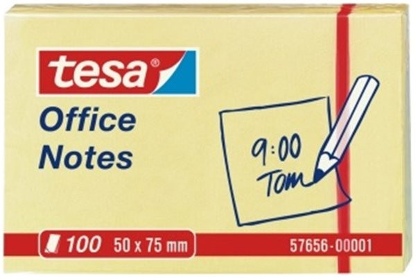 Haftnotizen 50 x 75mm tesa Office Notes gelb, 12 x 100 Blatt 