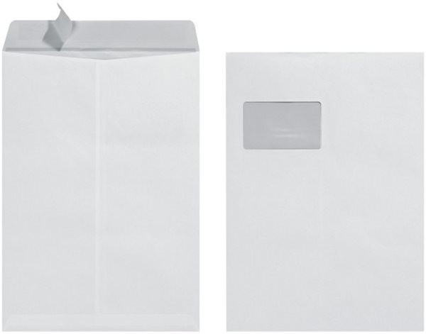 Kuvert 10x C4=229x324mm, mit Fenster, weiß, Haftklebung