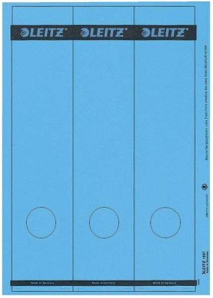 Rückenklebeschild lang + breit Leitz blau auf A4-Träger (1687-00-35)