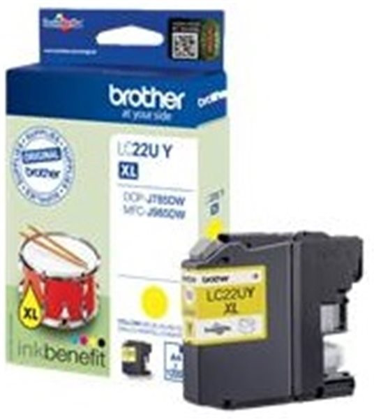 Original Tinte Brother LC-22UY, ca. 1.200 S., gelb