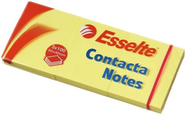 Haftnotizen 40 x 50mm ESSELTE gelb, 3 x 100 Blatt 