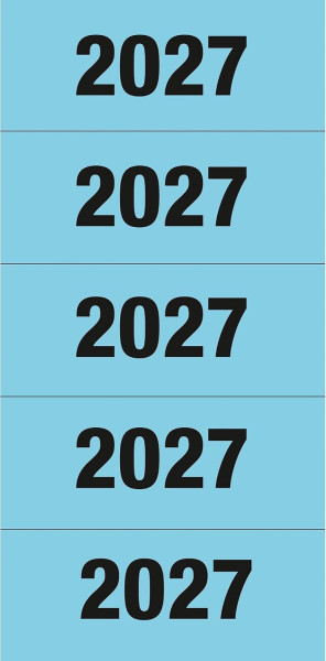 Inhaltsschildchen Jahreszahlen 2027 selbstklebend wie Leitz blau (von Herma) 