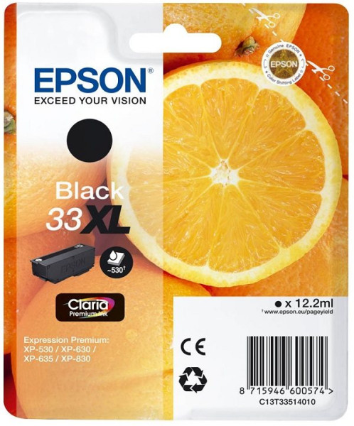 Original Tinte Epson T3351 / 33XL, ca. 530 S., schwarz