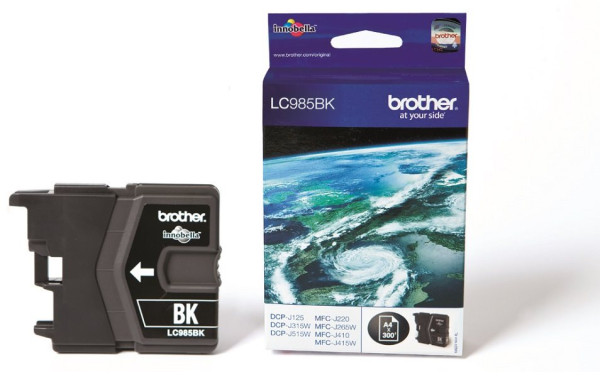 Original Tinte Brother LC-985BK, ca. 300 S., schwarz