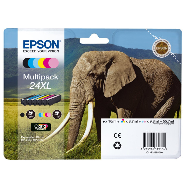 Epson Tintenpatronen C13T24384011 24XL sw/c/m/y/fc/fm 6 St./Pack. 