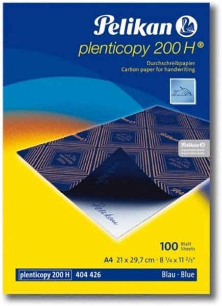 Durchschreibpapier plenticopy 200 H Pelikan blau schreibend