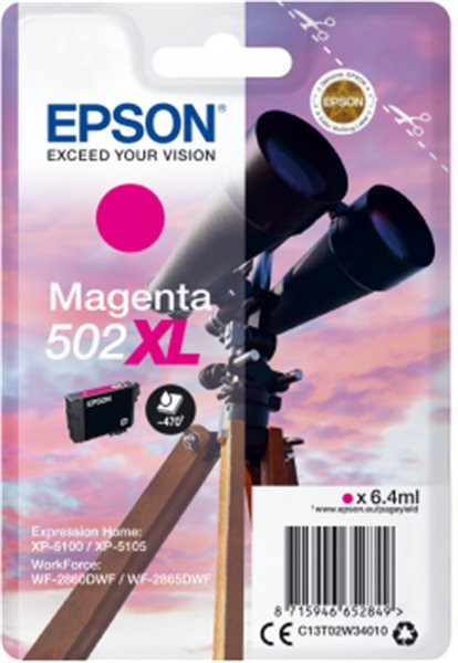 Original Tinte Epson T02W340 / 502XL, ca. 470 S., magenta 