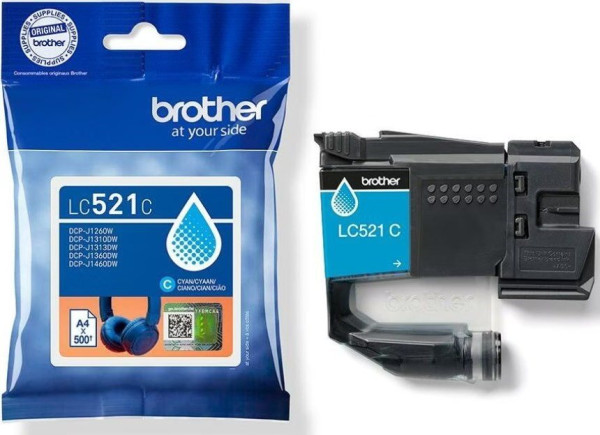 Original Tinte Brother LC-521C, ca. 500 S., cyan 