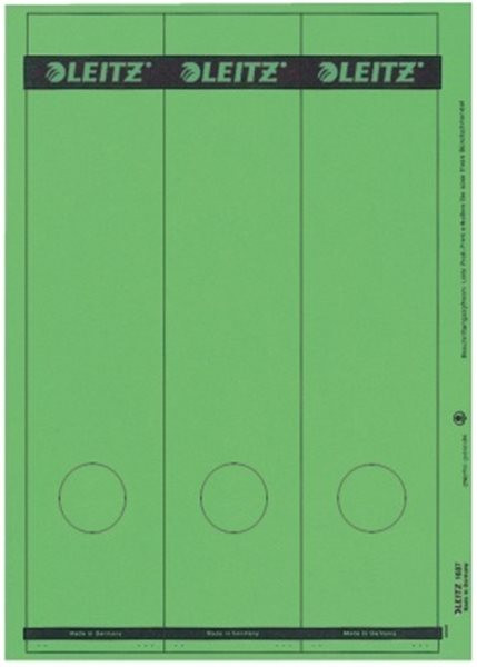 Rückenklebeschild lang + breit Leitz grün auf A4-Träger (1687-00-55) 